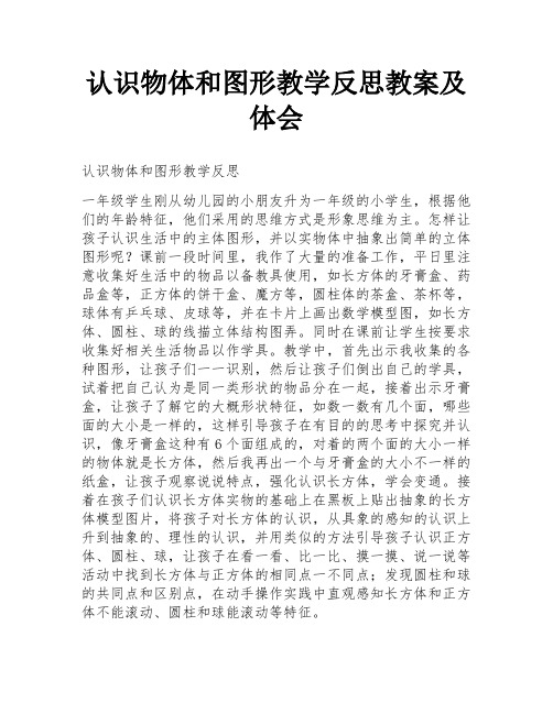 认识物体和图形教学反思教案及体会