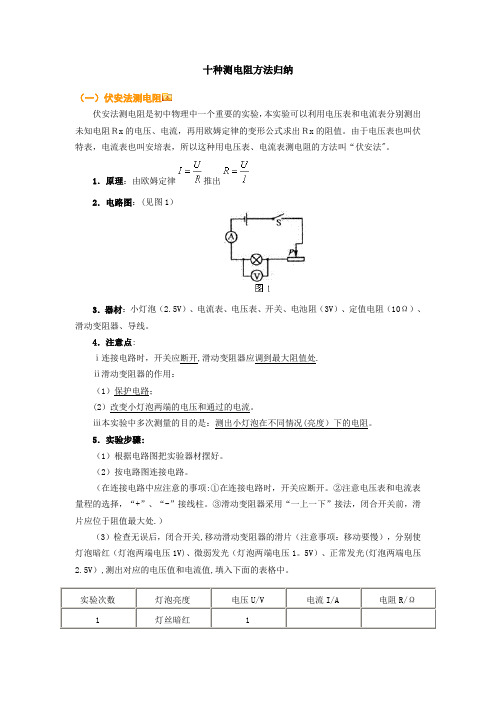 十种测电阻方法归纳