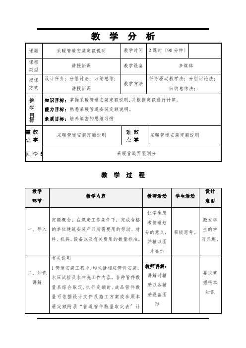 工程造价课件 教案(采暖管道安装定额说明)