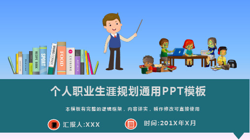 个人职业生涯规划通用PPT模板(图文)