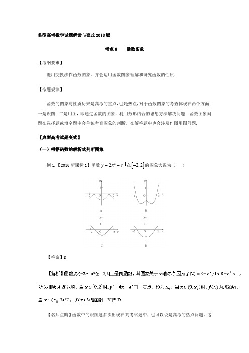 【推荐】考点08 函数图象-2018版典型高考数学试题解读与变式