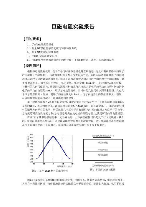 巨磁电阻实验报告