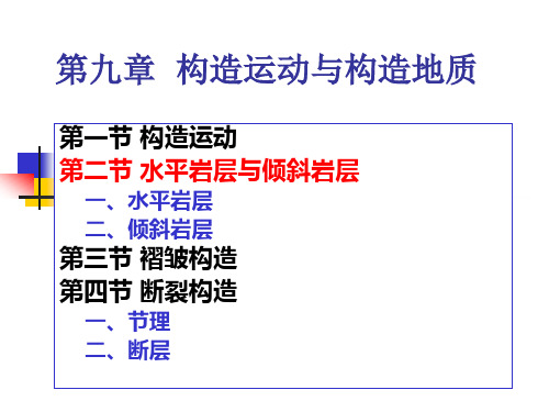 地质学第九章第二节 水平岩层与倾斜岩层