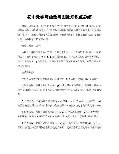 初中数学与函数与图象知识点总结