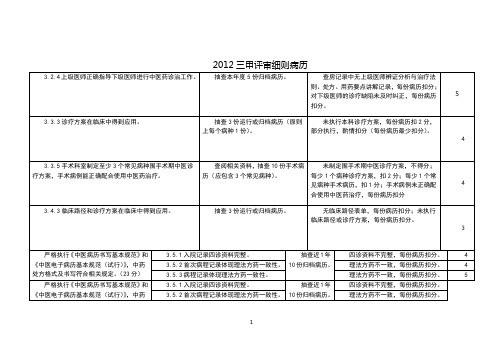 三甲评审病历标准