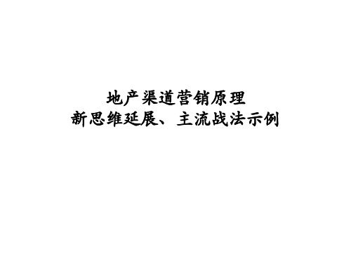 地产渠道营销原理新思维延展主流战法示例.pptx