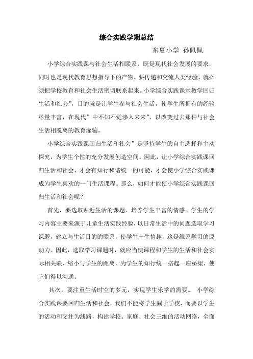 综合实践总结 孙佩佩