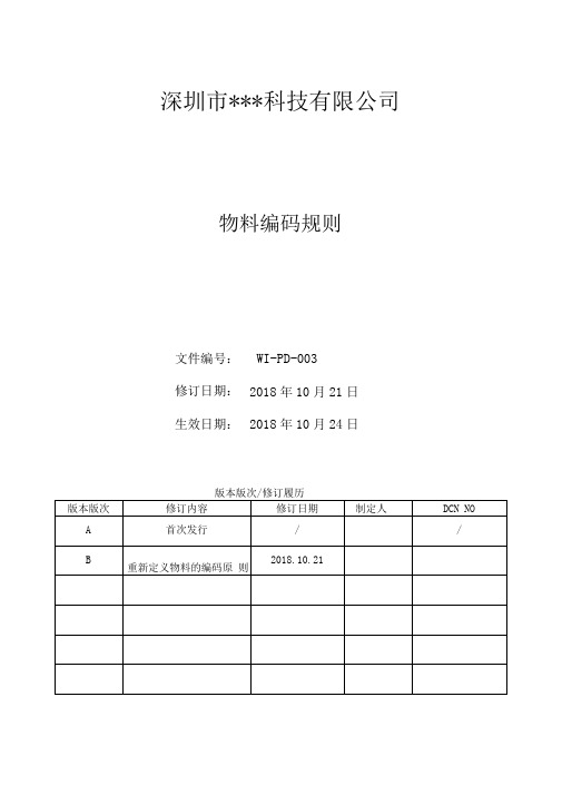 五金物料编码规则