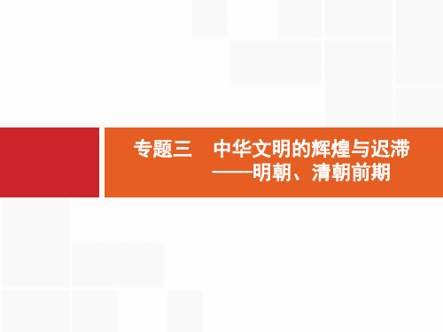 2019届二轮高中历史总复习配套课件：   专题3  中华文明的辉煌与迟滞——明朝、清朝前期