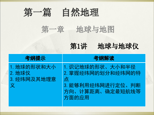 第一讲 地球与地球仪 一轮 ppt课件