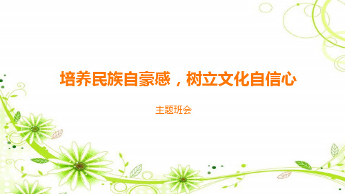 培养民族自豪感,树立文化自信心 课件(共11张PPT) 2022-2023学年高中下学期主