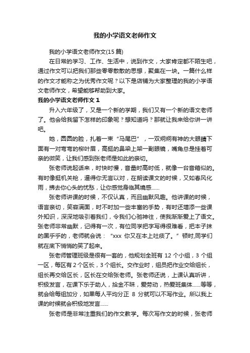 我的小学语文老师作文