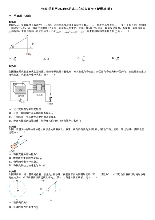 物理-学科网2024年5月高三在线大联考(新课标Ⅰ卷)