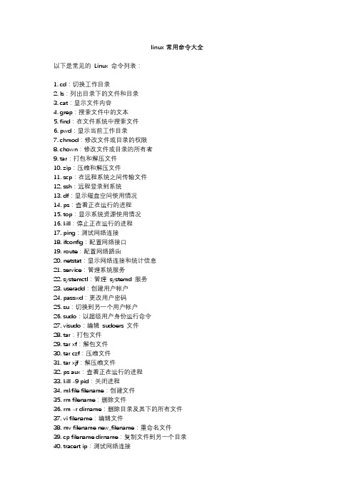 linux常用命令大全