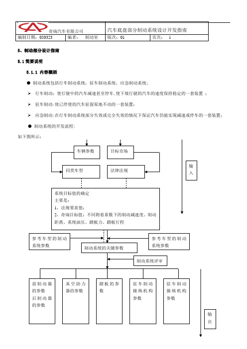 制动部分设计指南