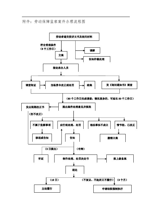 劳动保障监察案件办理流程图