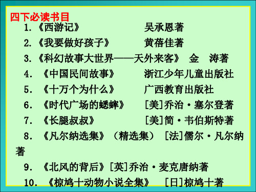 小学四年级下册阅读34页PPT