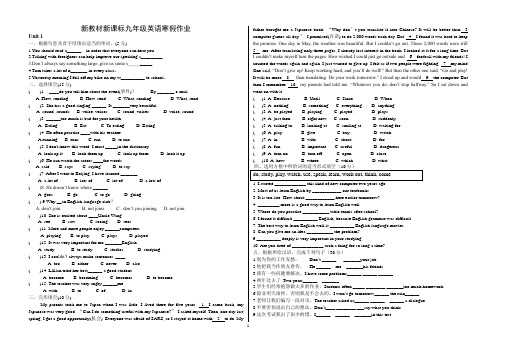 新教材新课标九年级英语寒假作业 (5)