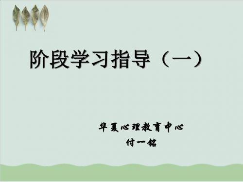 心理咨询阶段学习指导PPT课件( 90页)