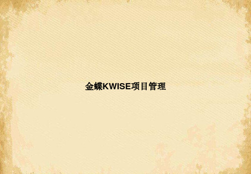 金蝶KWISE项目管理