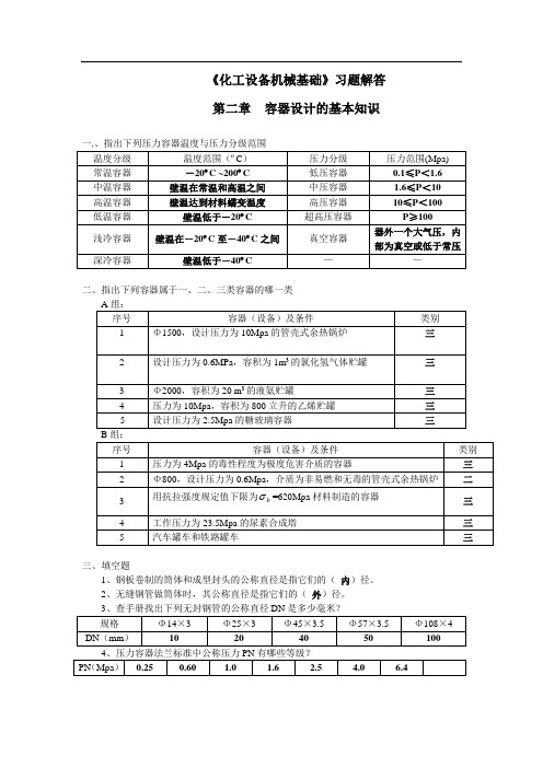 化工设备习题答案第二章