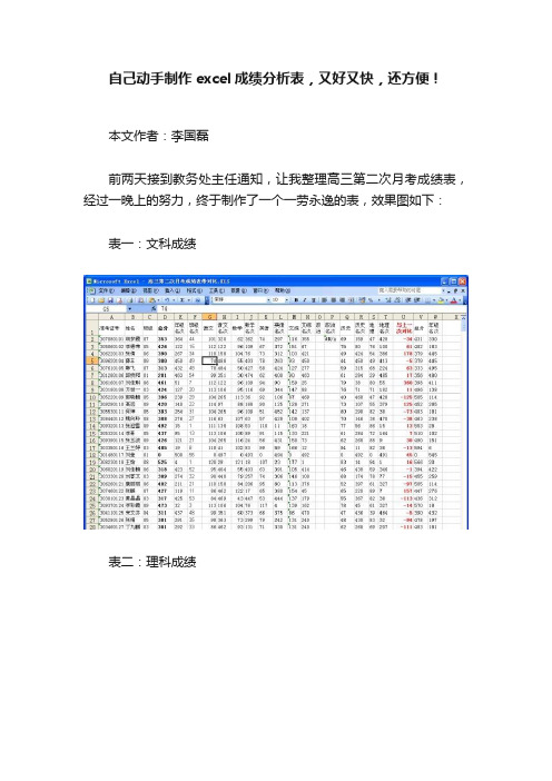 自己动手制作excel成绩分析表，又好又快，还方便！