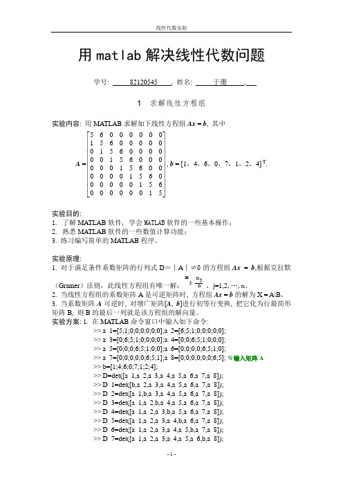 线性代数-matlab实验报告