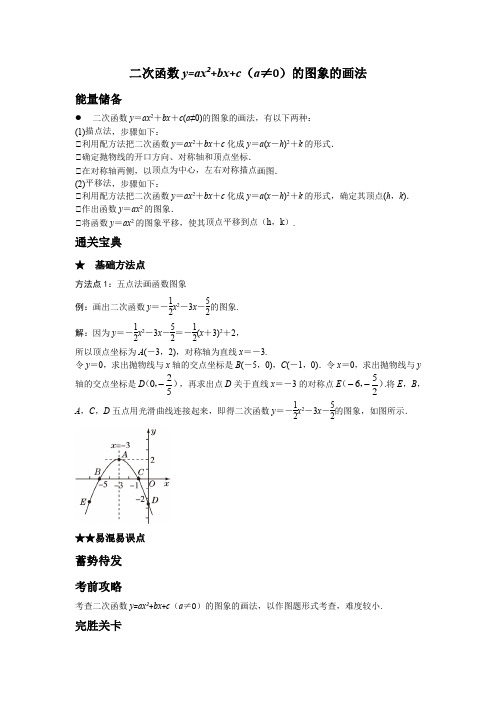 知识卡片-二次函数y=ax^2+bx+c(a≠0)的图象的画法