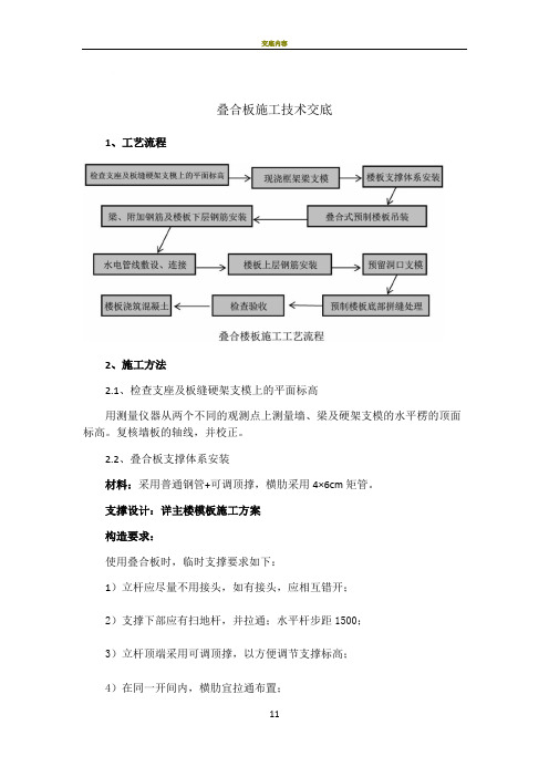 叠合板施工技术交底11036