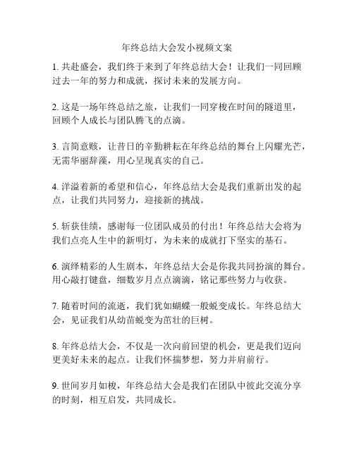 年终总结大会发小视频文案