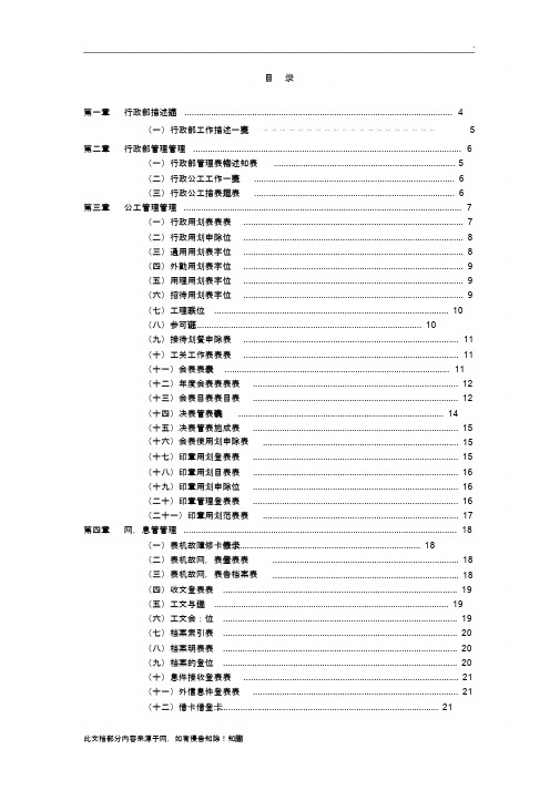 行政管理常用表格大全59页