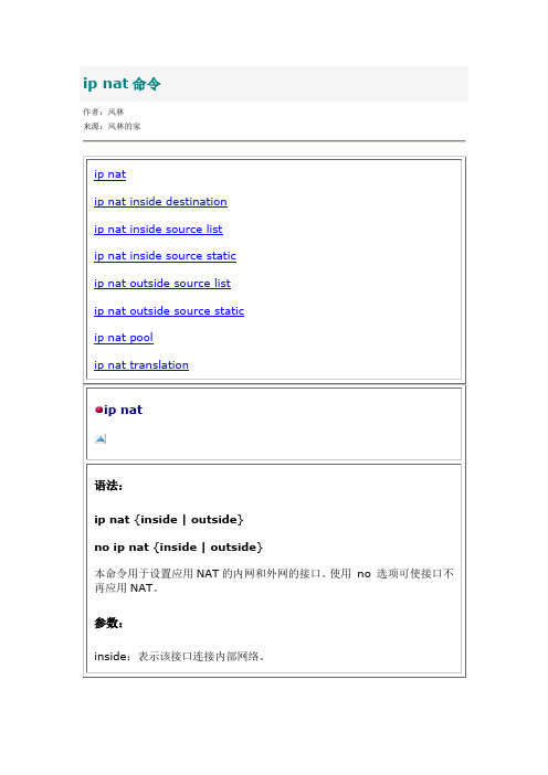 ip nat命令的解释
