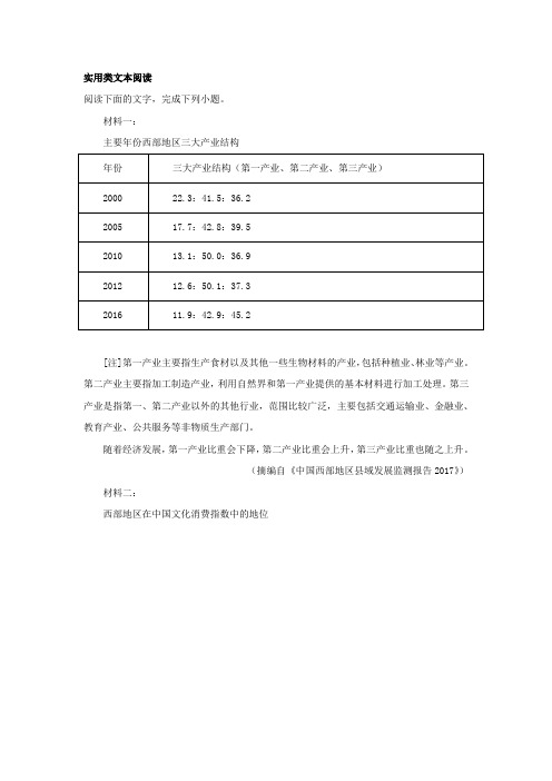 实用类文本阅读中国西部发展阅读练习题及答案