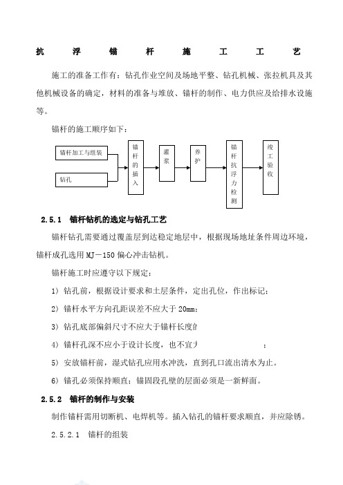 抗浮锚杆施工工艺