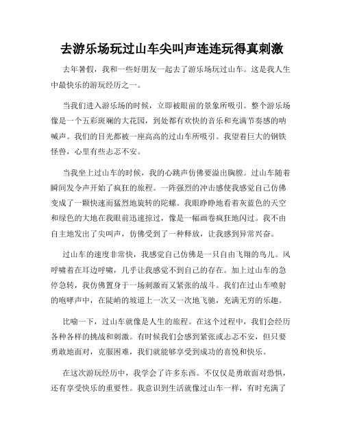 三年级作文那次玩得真高兴之去游乐场玩过山车尖叫声连连玩得真刺激