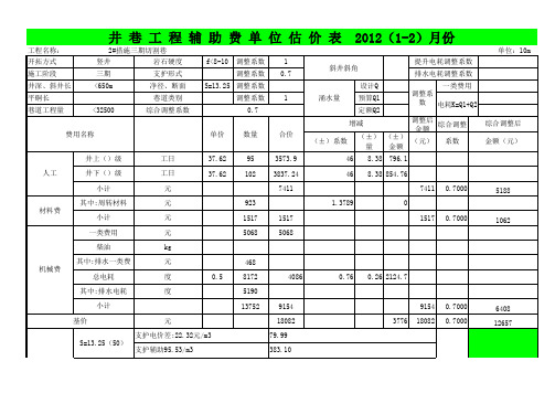 3月份工程造价(2#措施井)修改4.14