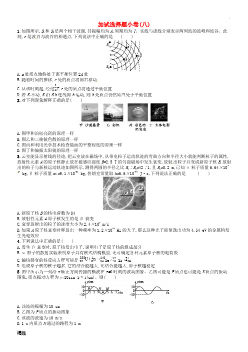 (浙江选考)2019届高考物理二轮复习 加试选择题小卷8