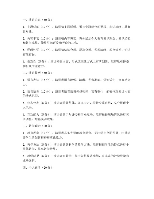 教师竞聘演讲稿评分标准