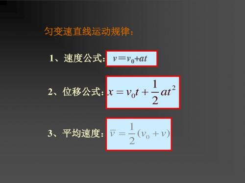 高一物理匀变速直线运动的位移与速度的关系(新编2019)