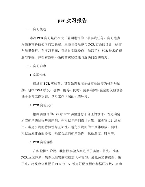 pcr实习报告