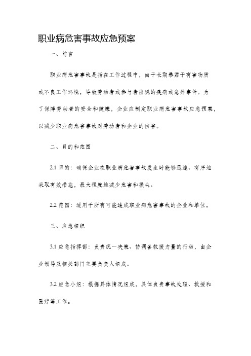 职业病危害事故应急预案