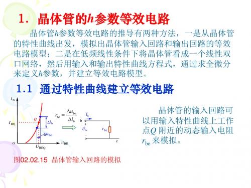 体管的h参数等效电路及动态参数的估算