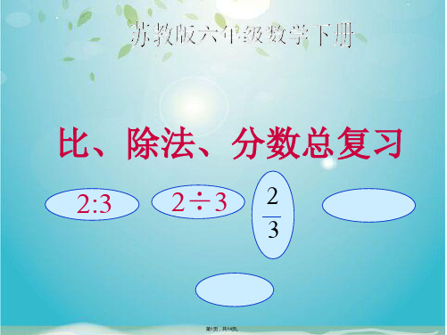 六年级数学下册 比、除法、分数总复习课件 苏教版(共14张PPT)