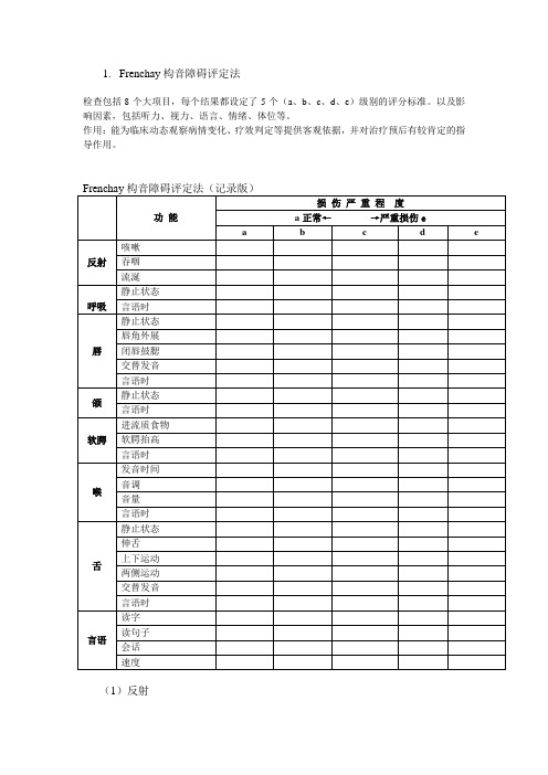 构音障碍Frenchay评定法(已审核).doc