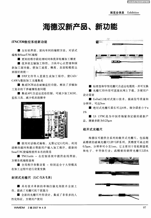 海德汉新产品、新功能