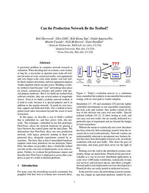 Can the Production Network Be the Testbed