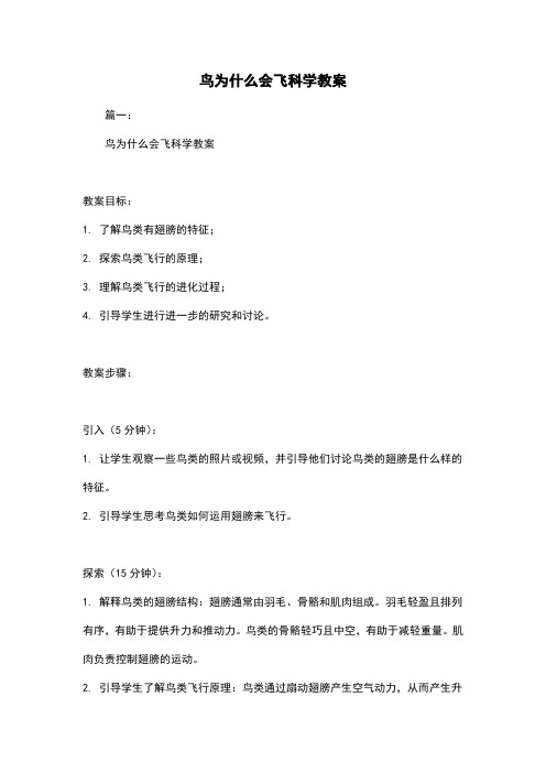 鸟为什么会飞科学教案