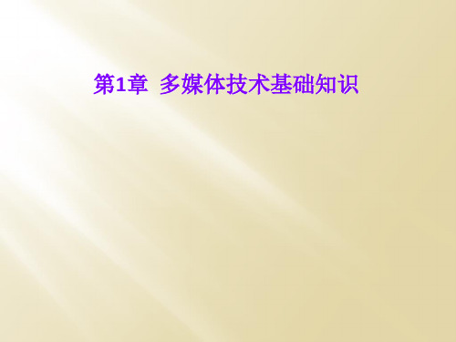 第1章 多媒体技术基础知识