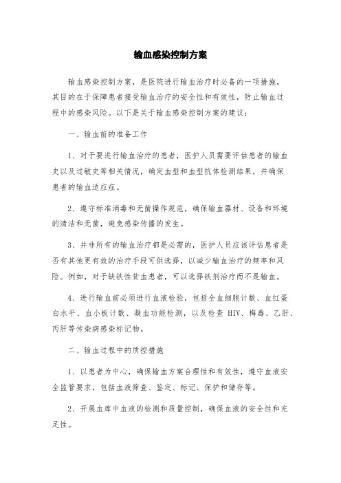 输血感染控制方案