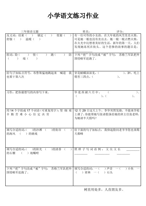 小学语文快乐随身练 (12)